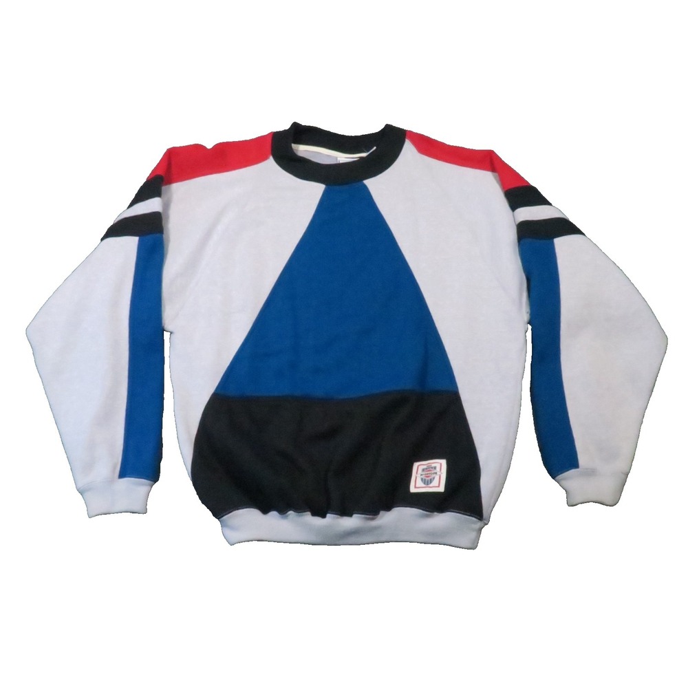 McGregor Sweatshirt Mens XL Red White Blue Colorblock Retro Streetwear Vtg 90s